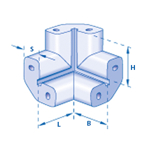 Multipack-L Ecke 3D 100 mm x 100 mm x 100 mm (L x B x H)