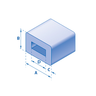 C-Profil 43 mm x 30 mm x 10 mm x 23 mm (A x B x C x D)
