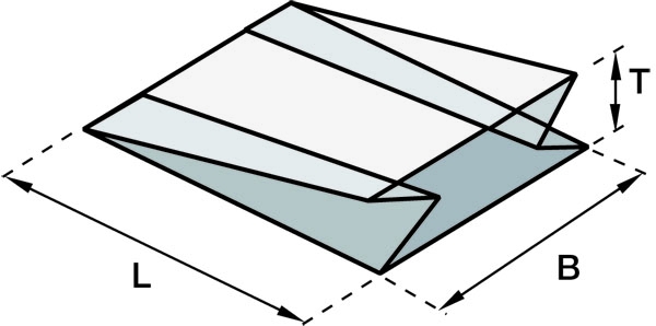 Seitenfaltenbeutel auf der Rolle 600 mm x 400 mm x 1800 mm (B x H x L)