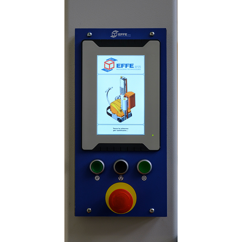 Mobiler Palettenwickler mit Touchdisplay 690 mm x 1060 mm x 2100 mm (B x L x H)