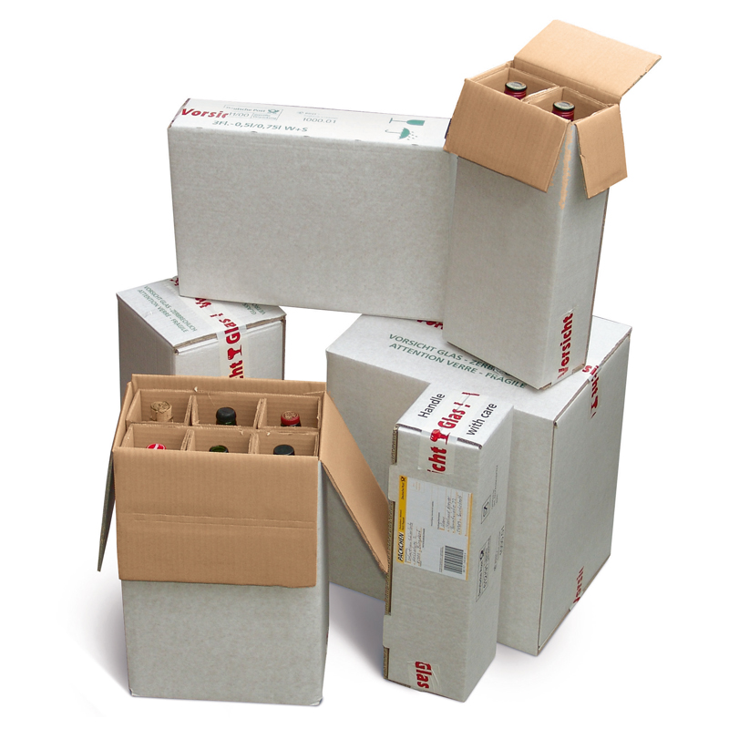 PTZ-Flaschenversandkarton 183 mm x 95 mm x 395 mm (Länge x Breite x Höhe)