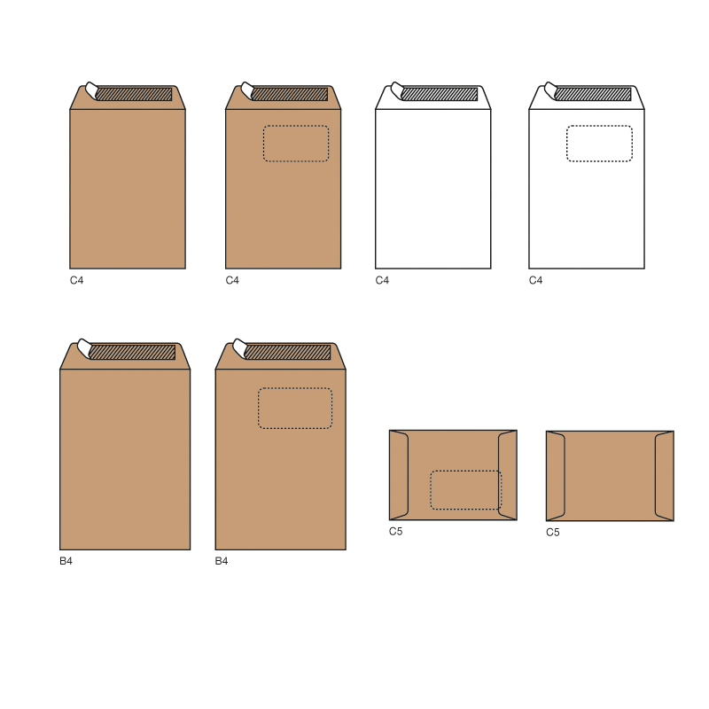 B4  Versandtasche 250 mm x 353 mm (B x L)