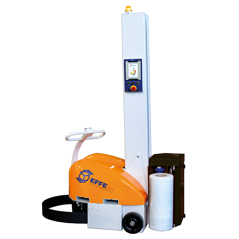 Mobiler Palettenwickler mit Touchdisplay 690 mm x 1060 mm x 2100 mm (B x L x H)