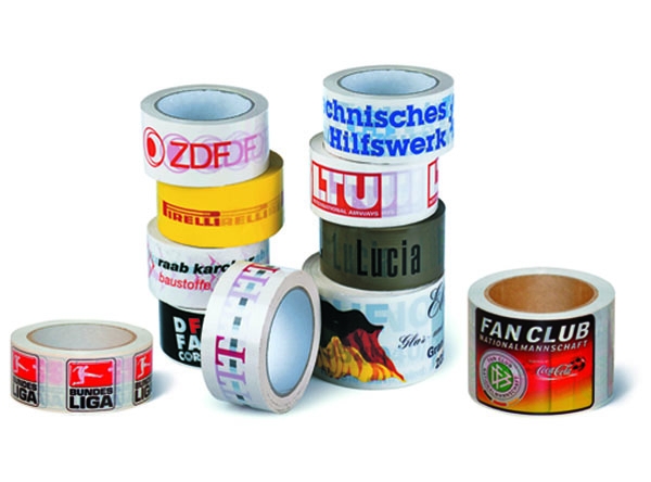 PVC-Packband, mit 1-farb. Positivdruck 50 mm x 66 Meter (B x L)