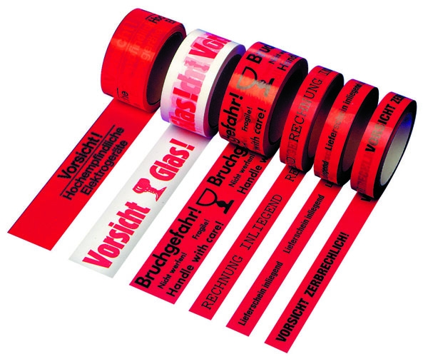 PP-Klebeband "Vorsicht Glas" 50 mm x 66 Meter (B x L)