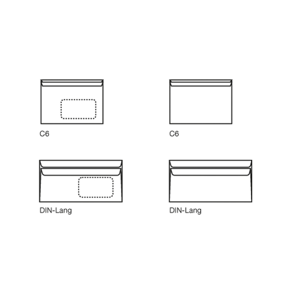 DIN-Lang Briefumschlag 110 mm x 220 mm (B x L)